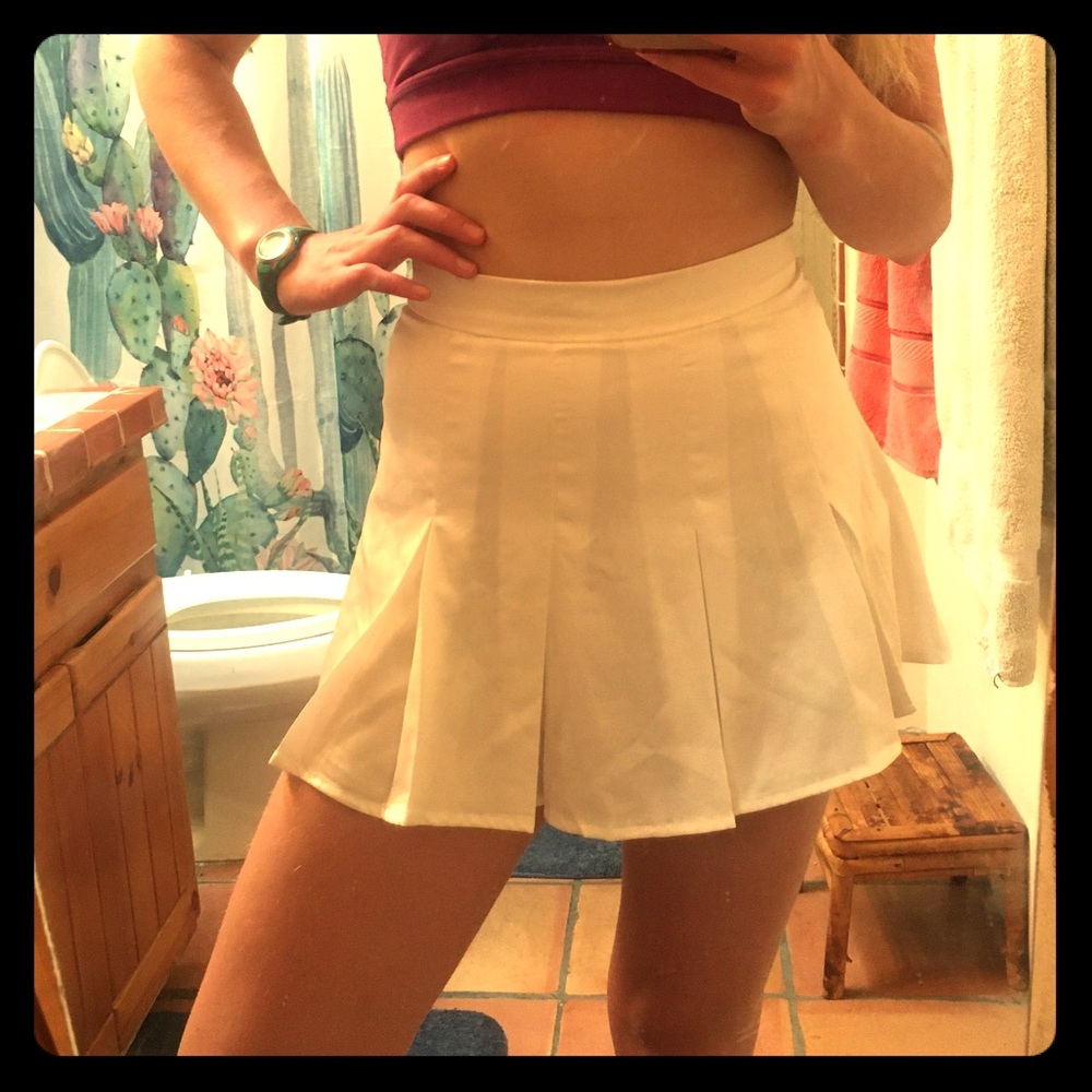 High Waisted Pleated Mini Skort